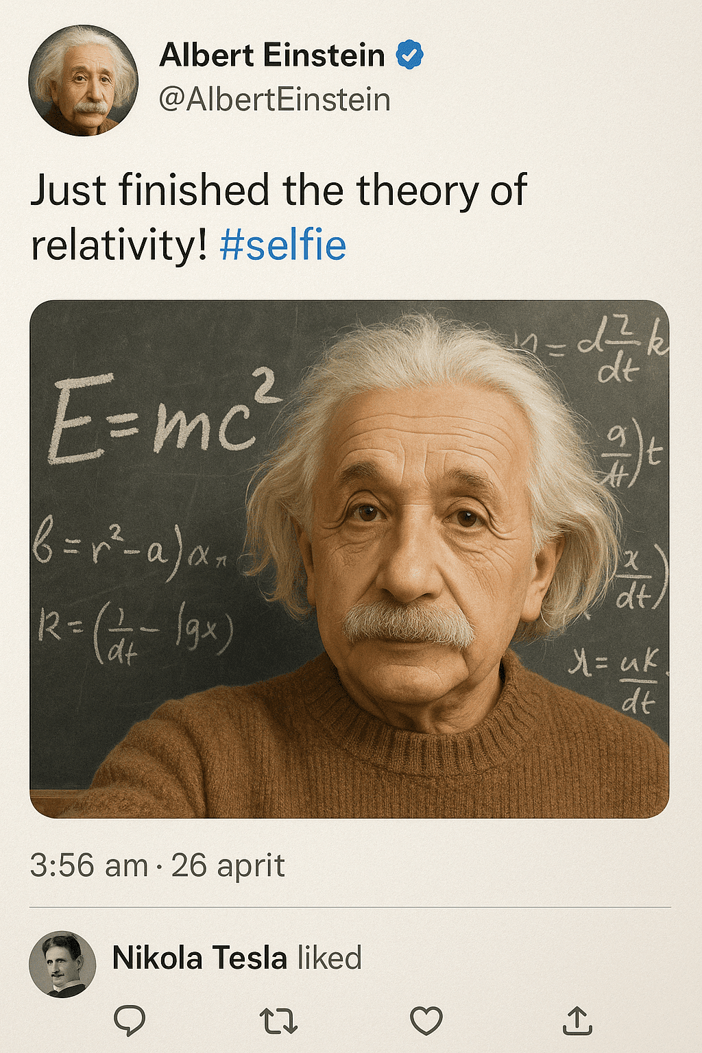 Fake Tweet Screenshot (Einstein)